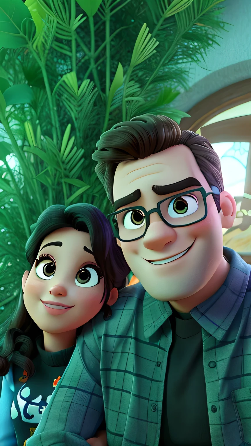 Um casal no estilo Disney pixar, alta qualidade, melhor qualidade