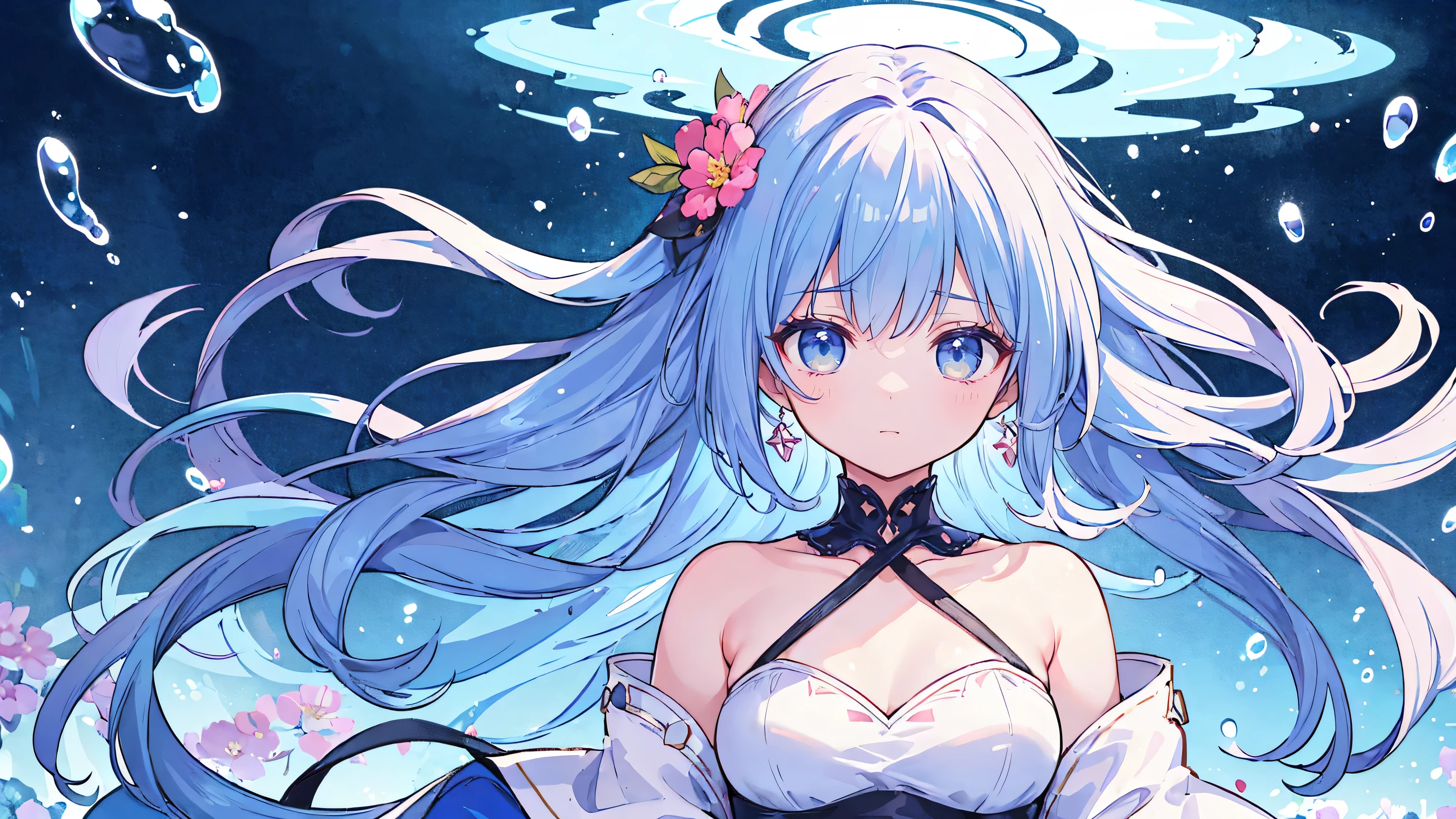 (masterpiece), (highest quality), (Super detailed),(Disheveled Hair),(figure), (1 person), Are standing, Fashion Model, View Viewer, (interview), (Detailed Background),Beautiful fine details, Delicate and beautiful face, floating,(High saturation),(Colorful splashes),Colorful Bubbles,(The Shining), Focus on the face, Floating Flowers, Floating hair, (The Shining), Best lighting, Best Shadow, 1 Bad only