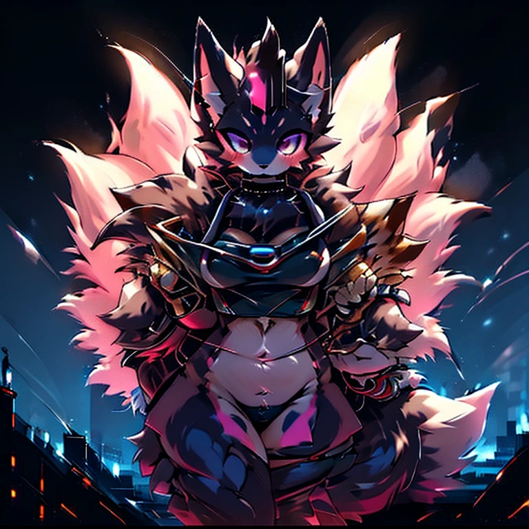 any outfit, any pose, any fur color, any fur pattern, any eye color, and pupil color and shape, ruined and abandoned city, looking at user, any view, any place, full body, massive breasts and hips, undersized outfit, armed or unarmed, doing anything, adult, full face blush, glowing eyes, any weapon, athletic, headphones [any color], ammo belt, night, rooftop or ground, any expression, doing anythings, fluffy tail, massive butt, outfit tearing, rooftops, choker, 3girls, any time of day or night, futuristic
