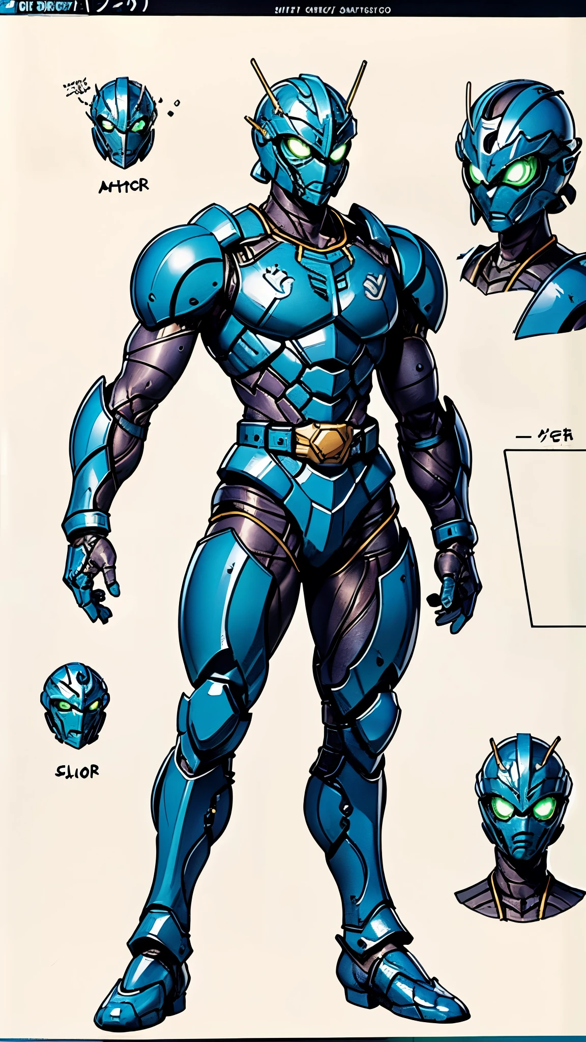 A man wearing a full-face helmet, a fantasy-style biotech armored combat suit, green eyes, (a composite layered chest armor), fully enclosed shoulder guards, matching arm and leg guards, the belt is adorned with cross, (the color scheme is primarily white with golden and blue accents), the design balances heavy with agility, a high-tech bio-mecha armor, (Armor Concept Inspired by Paladin, stand on the top of a skyscraper in a futuristic sci-fi city), this character embodies a finely crafted fantasy-surreal style armored hero in anime style, exquisite and mature manga art style, (battle damage, element, plasma, energy, the armor glows), ((male:1.5)), metallic, real texture material, dramatic, high definition, best quality, highres, ultra-detailed, ultra-fine painting, extremely delicate, professional, perfect body proportions, golden ratio, anatomically correct, symmetrical face, extremely detailed eyes and face, high quality eyes, creativity, RAW p