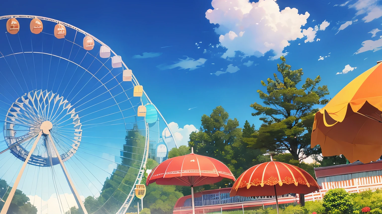 amusement park、noon。bright