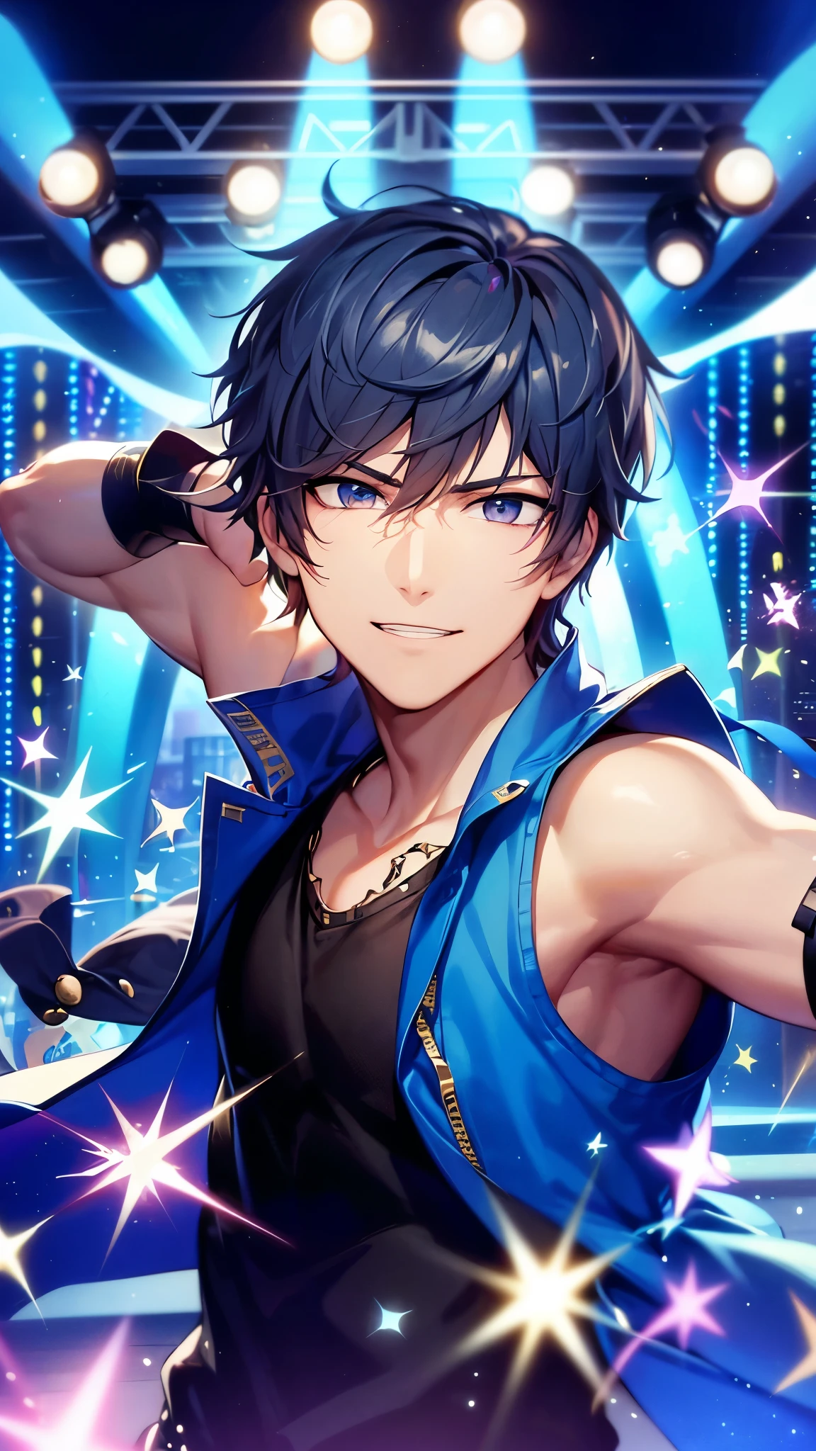 a handsome guy、Serious expression、Cool and beautiful face、Highly Detailed CG Unity 8K Wallpaper, (super masterpiece, Beautiful person, well detailed face polluted smile, It's photorealistic, Hyperrealistic)Cool and handsome face