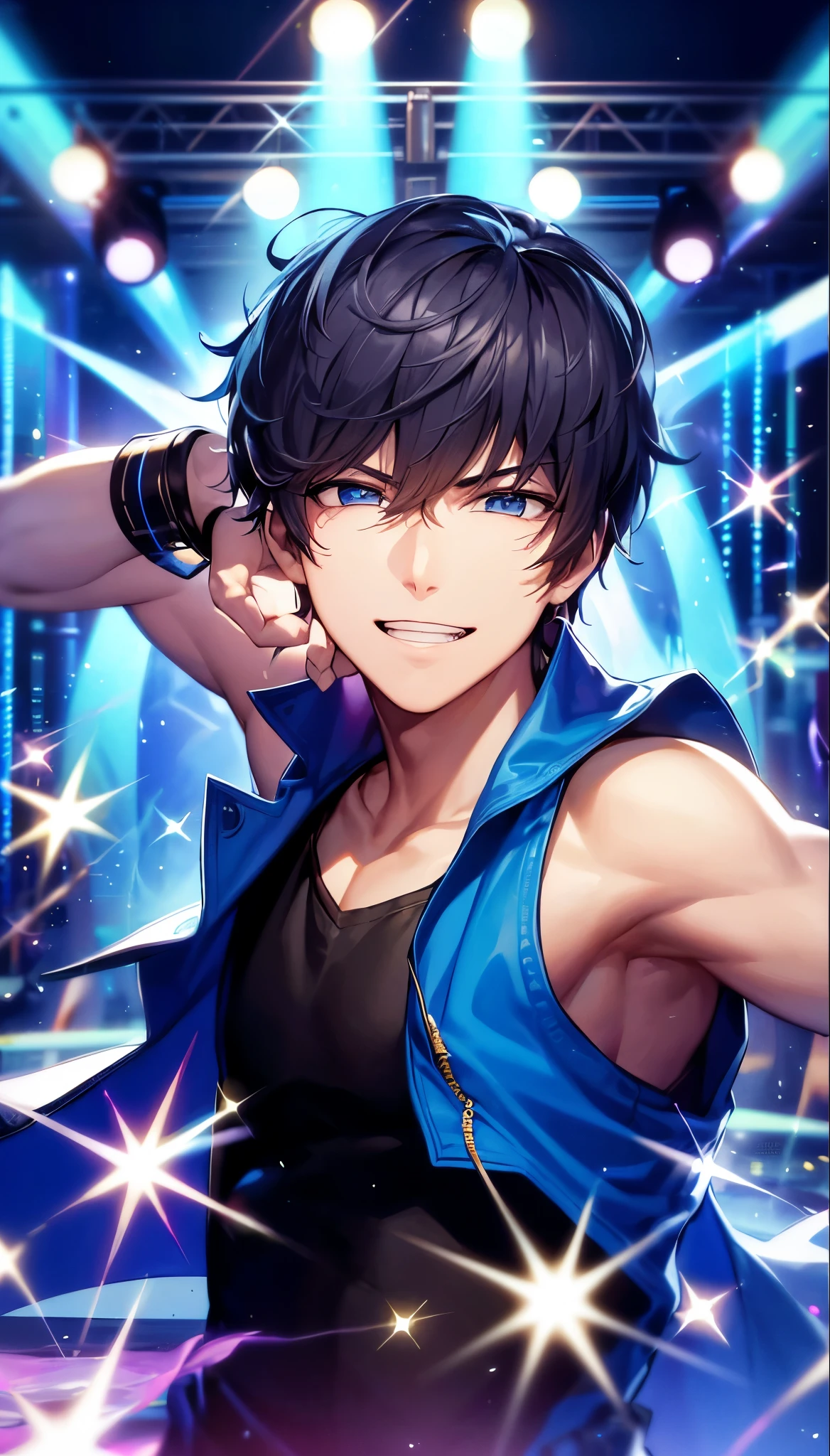 a handsome guy、Serious expression、Cool and beautiful face、Highly Detailed CG Unity 8K Wallpaper, (super masterpiece, Beautiful person, well detailed face polluted smile, It&#39;s photorealistic, Hyperrealistic)Cool and handsome face