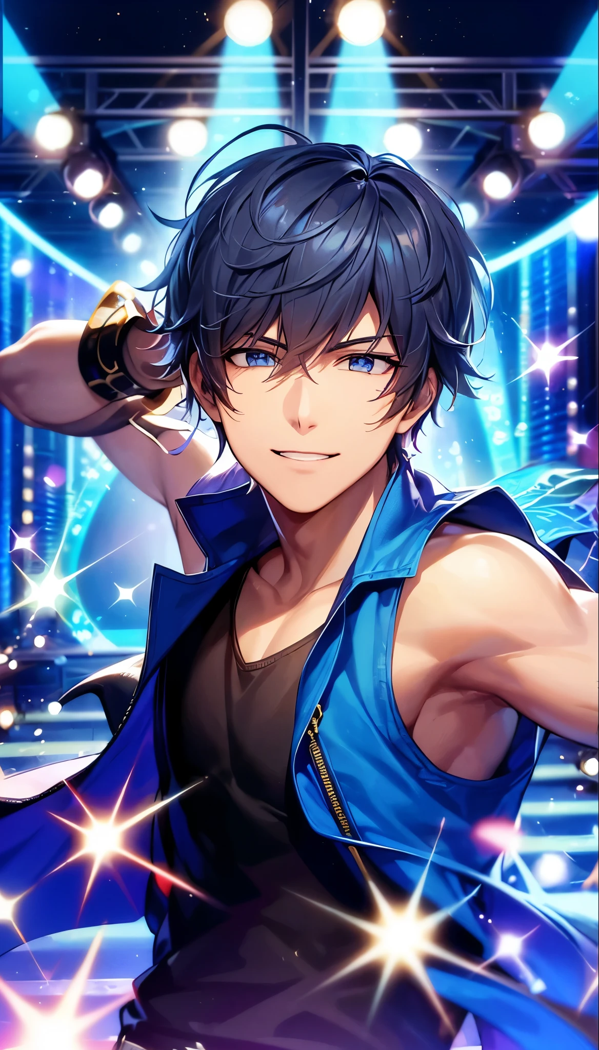 a handsome guy、Serious expression、Cool and beautiful face、Highly Detailed CG Unity 8K Wallpaper, (super masterpiece, Beautiful person, well detailed face polluted smile, It's photorealistic, Hyperrealistic)Cool and handsome face