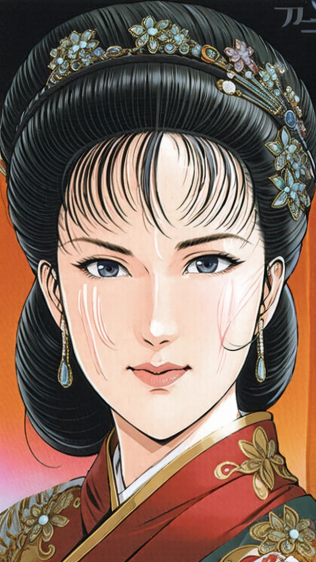 (best quality), (very aesthetic), (ultra-detailed), (best illustration),a mature female,NSFW,perfect face,Suikoden,Mrs. Lin,full_body,((full_nude)),red cheek,sweating,skinny,chinese traditional bed room,lying on the bed,resting the back of the head on the pillow