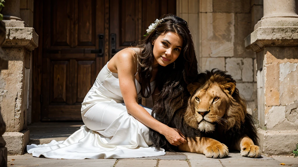 
bride with lion