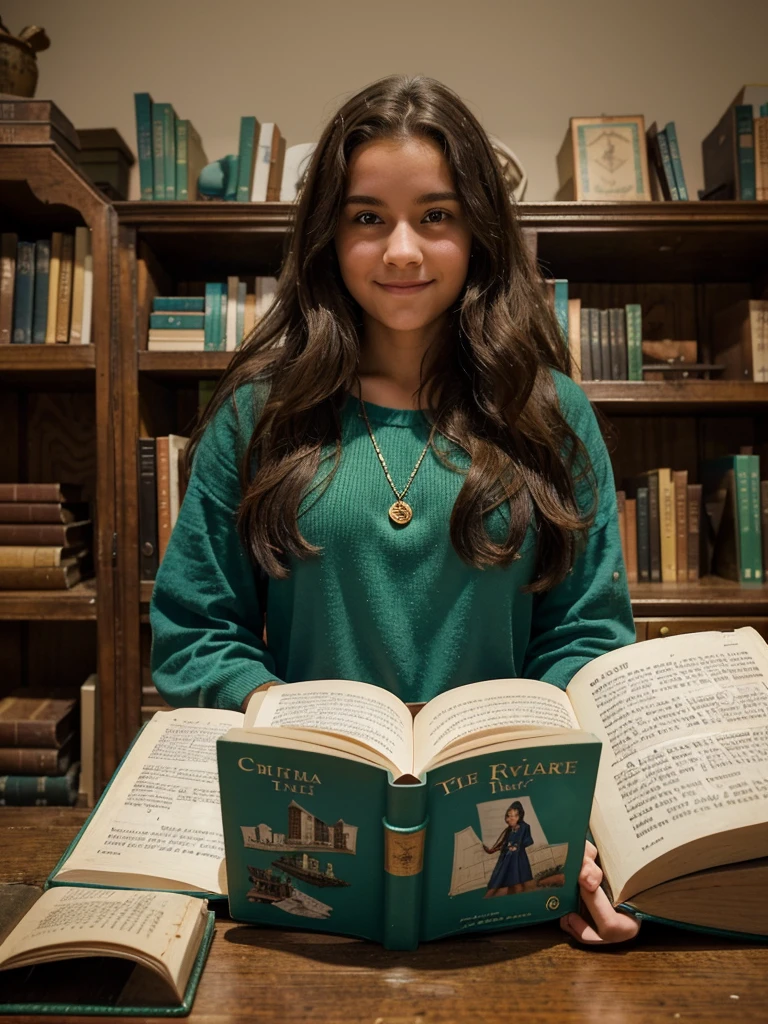 "A -yeld ginamed Sophia lives in a small town by the sea. She has long curly brown hair, Bright green eyes and a contagious smile. Sophia is an avid reader,Spend most of the time at the local library, Addicted to fantasy and science fiction books. She also likes to spend hours drawing in her notebook.., Create imaginary worlds and unique characters. recently, Sofia found an old map in an antique shop in the city., Now,She is determined to solve the mystery he holds regarding a treasure that was lost in the area centuries ago.。. With your insatiable curiosity and adventurousness, Sophia embarks on an exciting journey,Uncover hidden secrets,And learn more about yourself in the process."