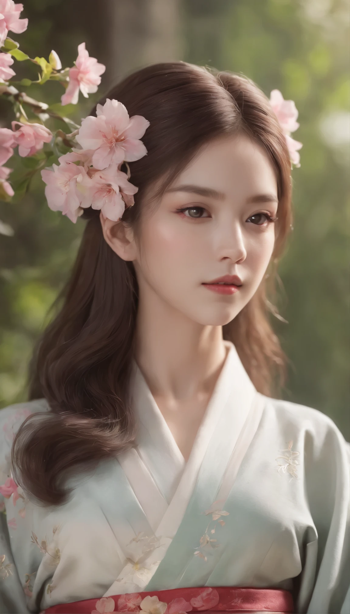 Enchanting anime girls decorate the scene、Her long hair was tangled with bright flowers、A magnificent view reminiscent of a flowering garden unfolds before your eyes.。Dressed in elegant and sophisticated kimono、The delicate features are emphasized、Every curve and line is meticulously crafted with highly detailed, anime-style, 4K digital art.。ArtStation Pixiv's art by Gu Weizi has a fascinating charm that can only be expressed by the artist.、It's an exquisite masterpiece。The artwork is、A unique mix of realistic and abstract elements、Create breathtakingly beautiful anime portraits。