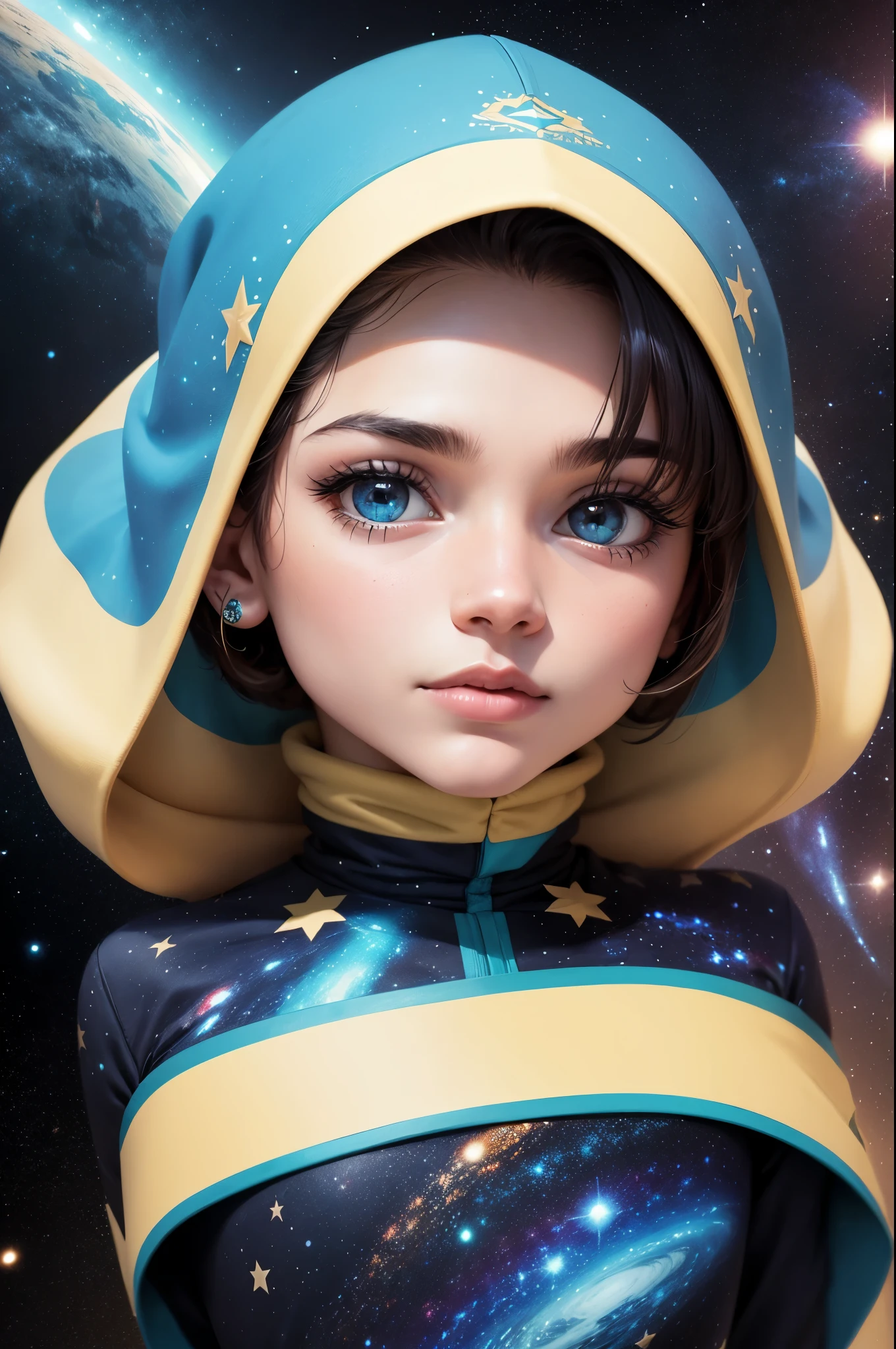 Um personagens de cartola segurando uma galaxia
