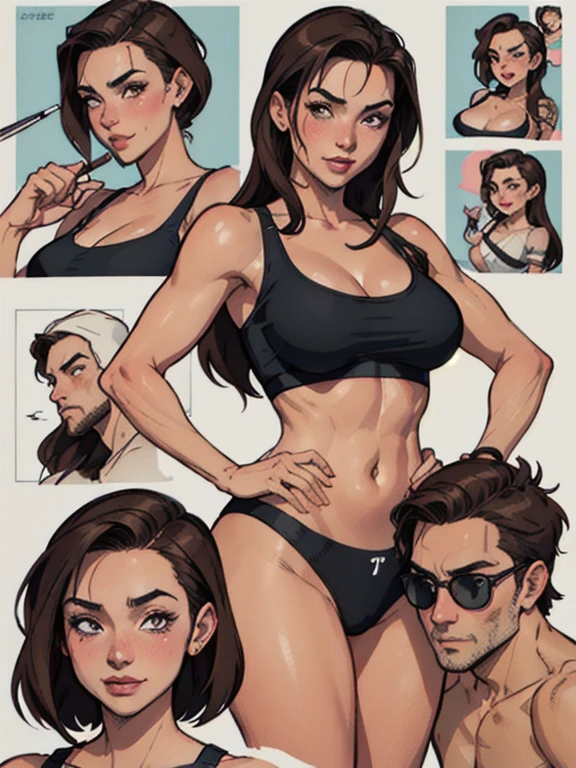 Rachel WeiszTurnaround sheet sorriso feliz Personagem Lara croft imagem de corpo inteiro desenho animado de uma mulher .cartoon style illustration, estilo de arte dos desenhos animados, estilo de arte dos desenhos animados, digital illustration style, design de personagens altamente detalhado, arte digital detalhada fofa, City fan art, Design de personagens de retrato, beautiful digital illustration, retrato de alta qualidade, Arte em quadrinhos, mulher jovem. expression of sexual desire