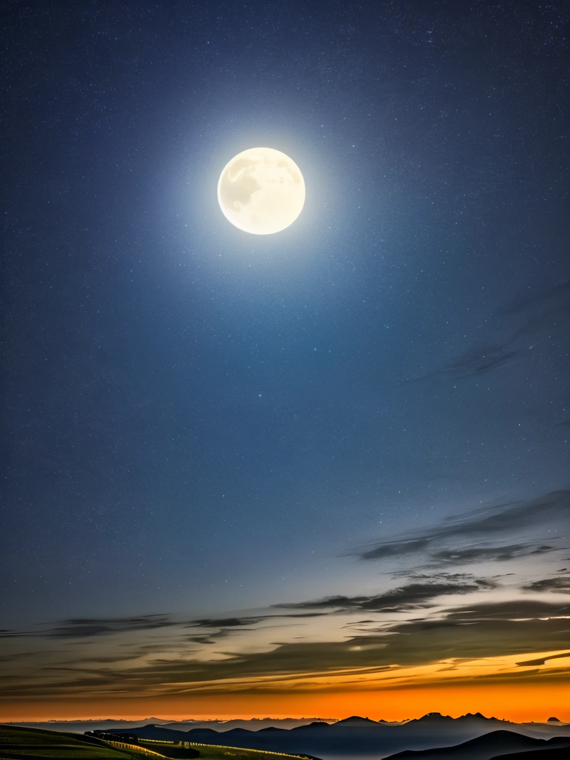 a crescent in the sky with clouds and a mountain in the background, a matte painting by Muggur, flickr, hurufiyya, moonlit night dreamy atmosphere, beautiful moonlight night, moonlit night sky, beautiful moonlight, moonlit backdrop, beautiful moon light, moonlit night, crescent moon in background, moonlit nightscape, night sky with moon