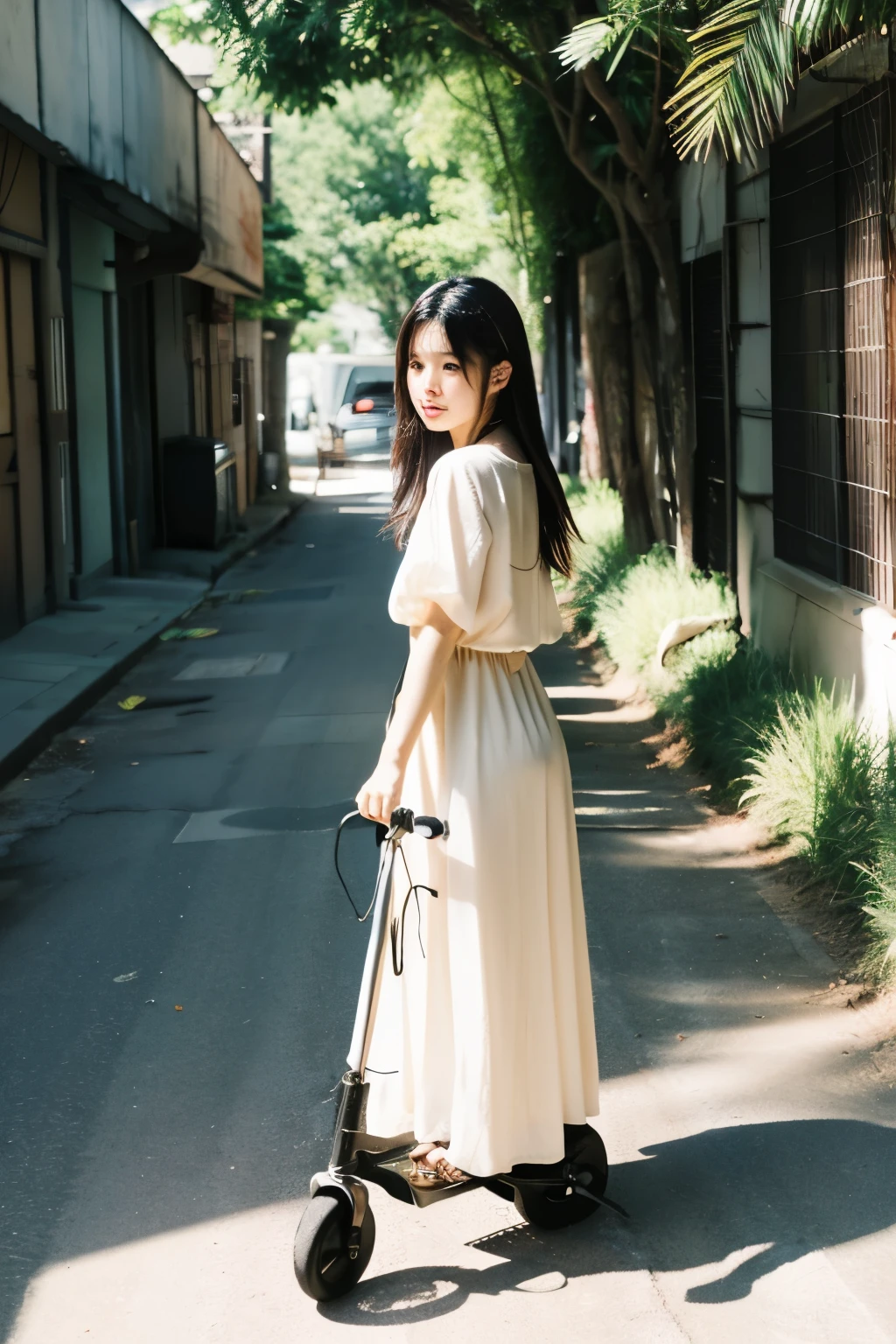 Shion Flower、Background Black、On both palms、One wheel、The light shines、