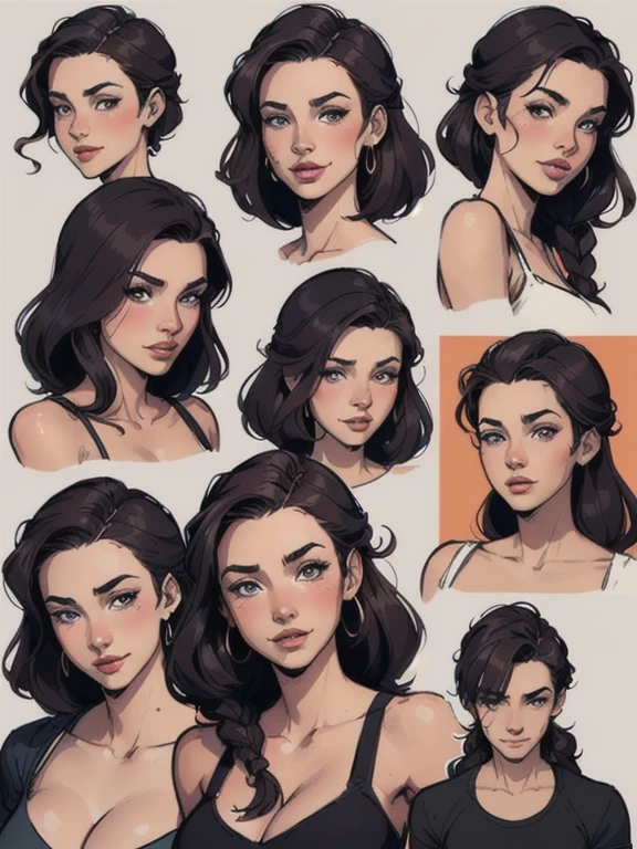 Rachel Weiszestyle Cartoon style digital illustration sheet style happy smile Character Lara croft full body cartoon image of a woman .cartoon style illustration, estilo de arte dos desenhos animados, estilo de arte dos desenhos animados, digital illustration style, design de personagens altamente detalhado, arte digital detalhada fofa, City fan art, Design de personagens de retrato, beautiful digital illustration, retrato de alta qualidade, Arte em quadrinhos, mulher jovem. expression of sexual desire Cartoon style digital illustration GTA style