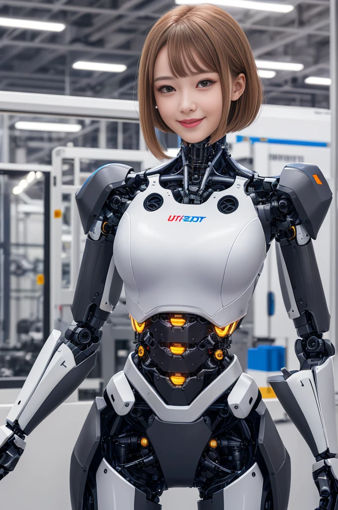 Cybernetic arm and glowing cyber girl,(Transparent and revealing clothing:1.3, ),(Cyber girl assembling large robot in robot factory:1.3), Assembling in the background,Glossy light brown and orange striped shorthair cat,Lovely smile,Perfect round face,A cheerful smile makes the audience happy,Proper body proportions,On the table,Ultra-high quality output images,High resolution,Intricate details,Very fine and beautiful hair,Photo-realistic,Dreamy,Professional lighting,Realistic shadows,Focus only,beautiful hands,beautiful hands指,Detailed finger features,Detailed clothing features,Detailed hair features,Detailed facial features,
