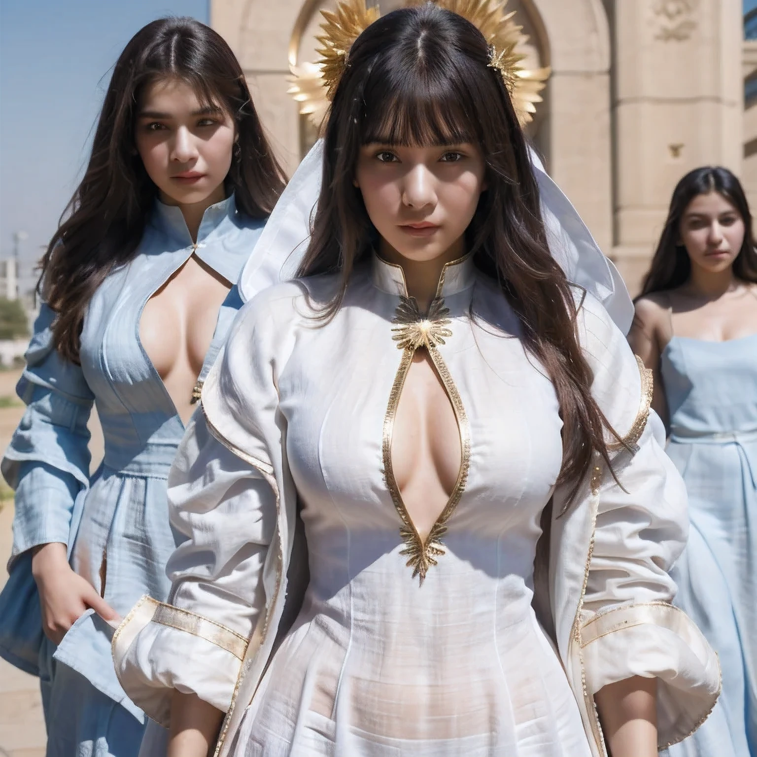 Armenian high school students wearing linen spacesuits pose for photos, featuring linen sci-fi armor, linen armor, movie goddess body shots, and linen heavy armor. Dramatic, body linen armor((one goddess)), linen body, smooth linen armor, linen armor, linen armor, angel linen armor, elegant linen body, artistic bacterial chrysanthemum lying bell, linen armor and diamonds