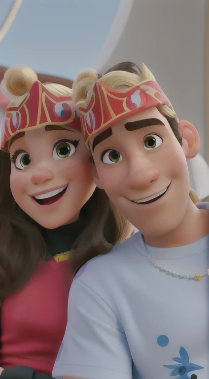 Uma casal estilo disney pixar, alta qualidade , melhor quaidade