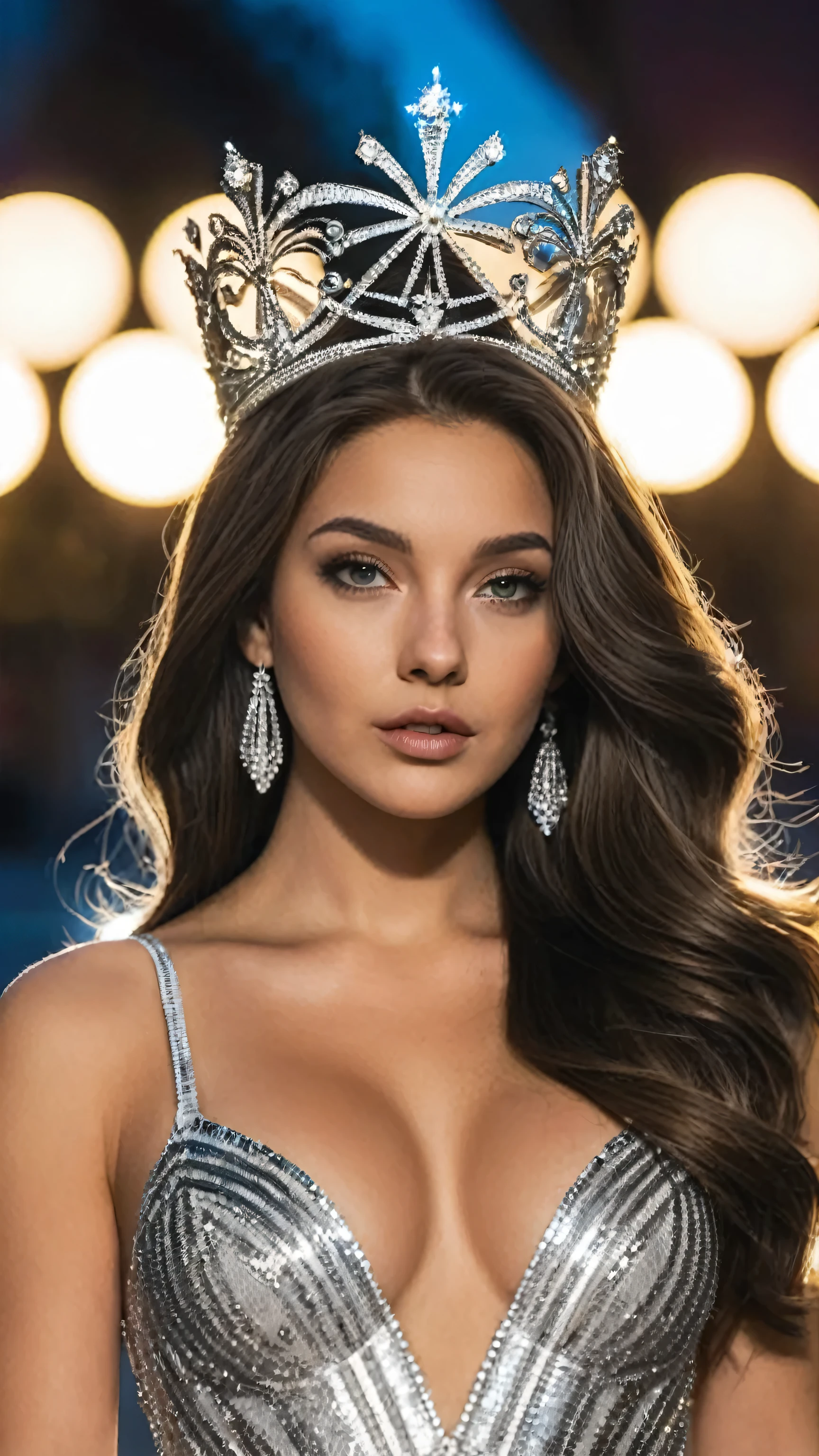 a girl with long and curvy hair , standing on the streets of the city, during the night, ultra high res:photorelistic:.1.4,UHD