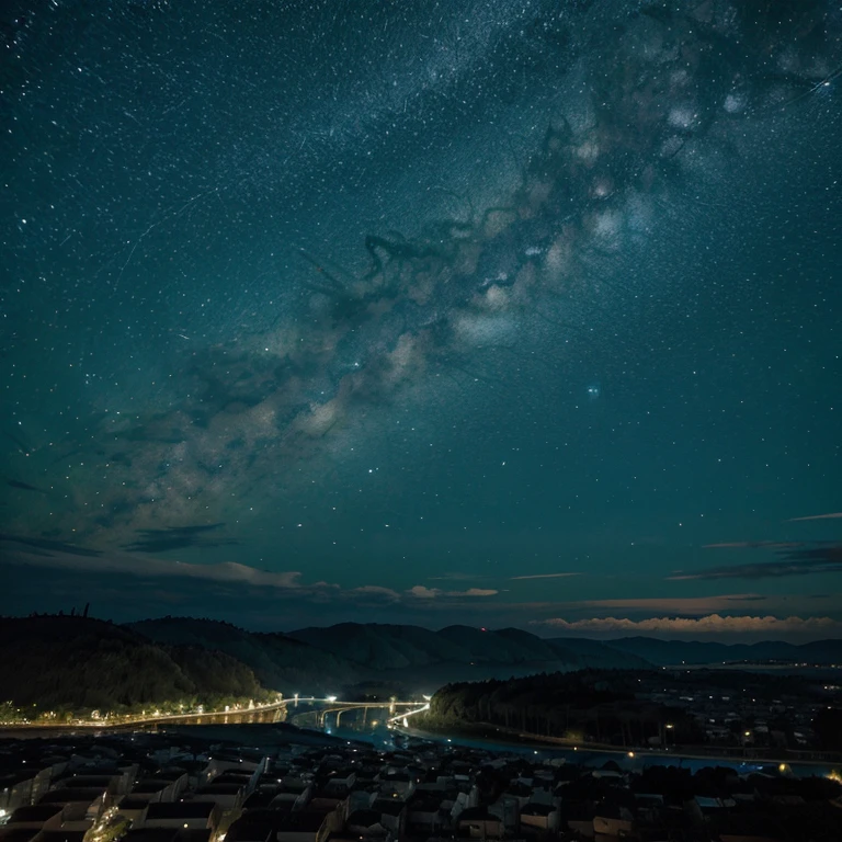 Uma noite estrelada estilo van Gogh paisagem