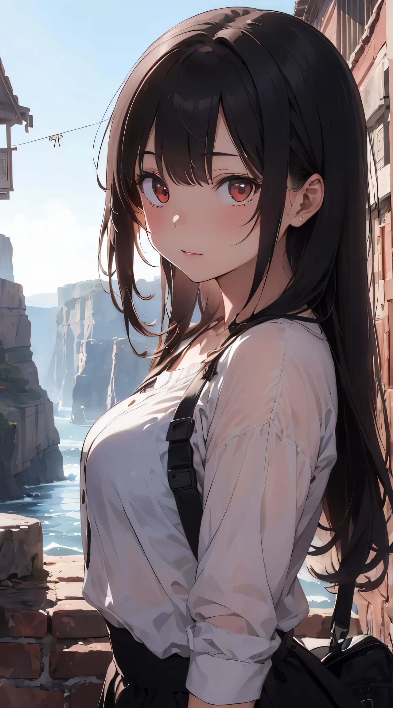 (mystery:1.4), Space field、 (1 Girl, Solitary:1.4), Lovely, (Red Cliff:1.6),Detailed small breasts, raise your left hand、The rising sun rises in the east，On her left hand，Wonderful scene、A dreamy prelude，Strong winds swept across the area，Cosmos petals flying、The visual effect makes her spots beautiful、 ((Writing Line Transparency Highest Quality Best Work Concept Art.))、Beautiful illustration, Pastel colors, Illustration style, Real skin feel, realistic materials、Watercolor, Background with details, Three-dimensionality and depth