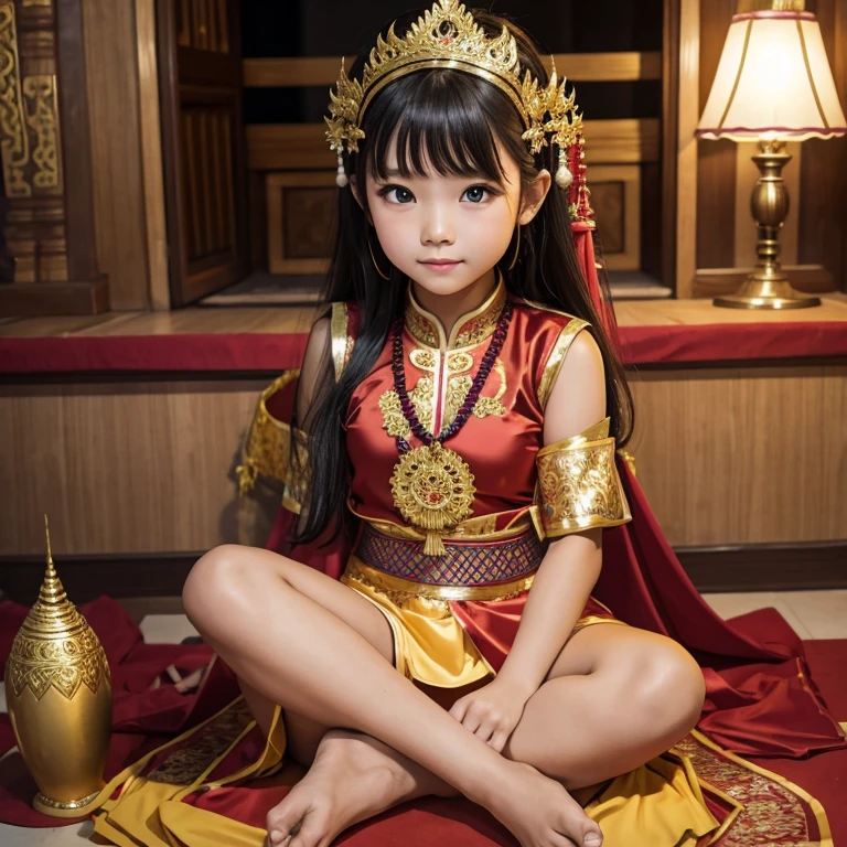 Young girl wearing a Thai costume