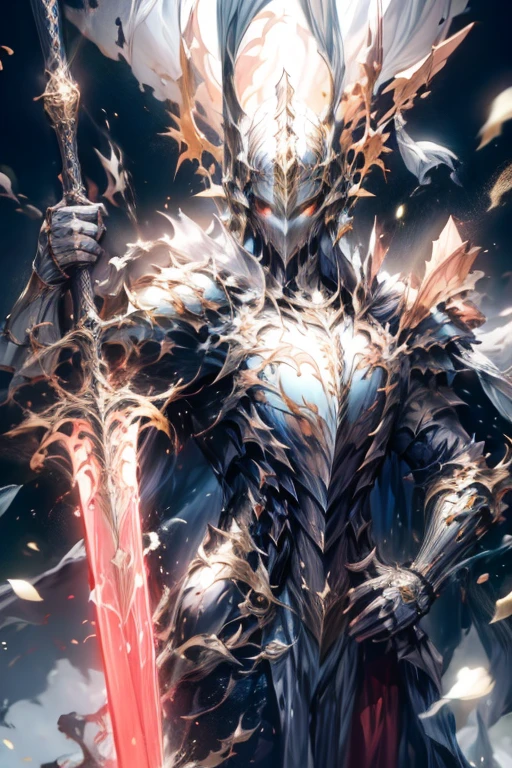 (masterpiece, best quality, perfect face, expressive eyes), 1boy, (male), (adult), paladin armor, golden eyes, golden hair, holy sword, detailed armor, glowing aura, majestic pose, epic battle, divine light, vibrant colors, realistic textures, dynamic composition, fantasy setting, heroic atmosphere