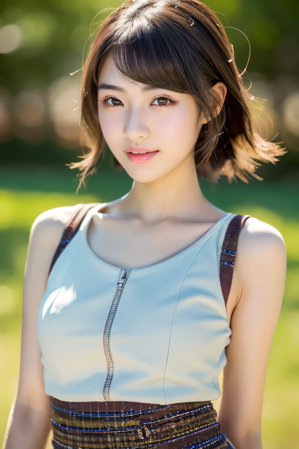 Japanese girl, Photorealsitic, Detailed skin, Detailed lips, Detailed eyebrows, PUPILS SPARKLING, depth of fields, ccurate, Super Detail, Best Quality, hight resolution, Anatomically correct, Textured skin, high details, High quality, short skirt, full body