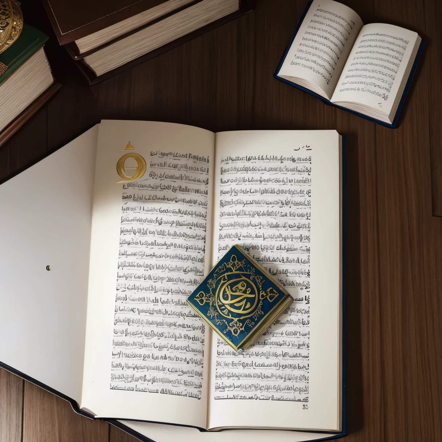 Gambarkan nabi Muhammad memeluk Qur'an dengan wajah disensor cahaya