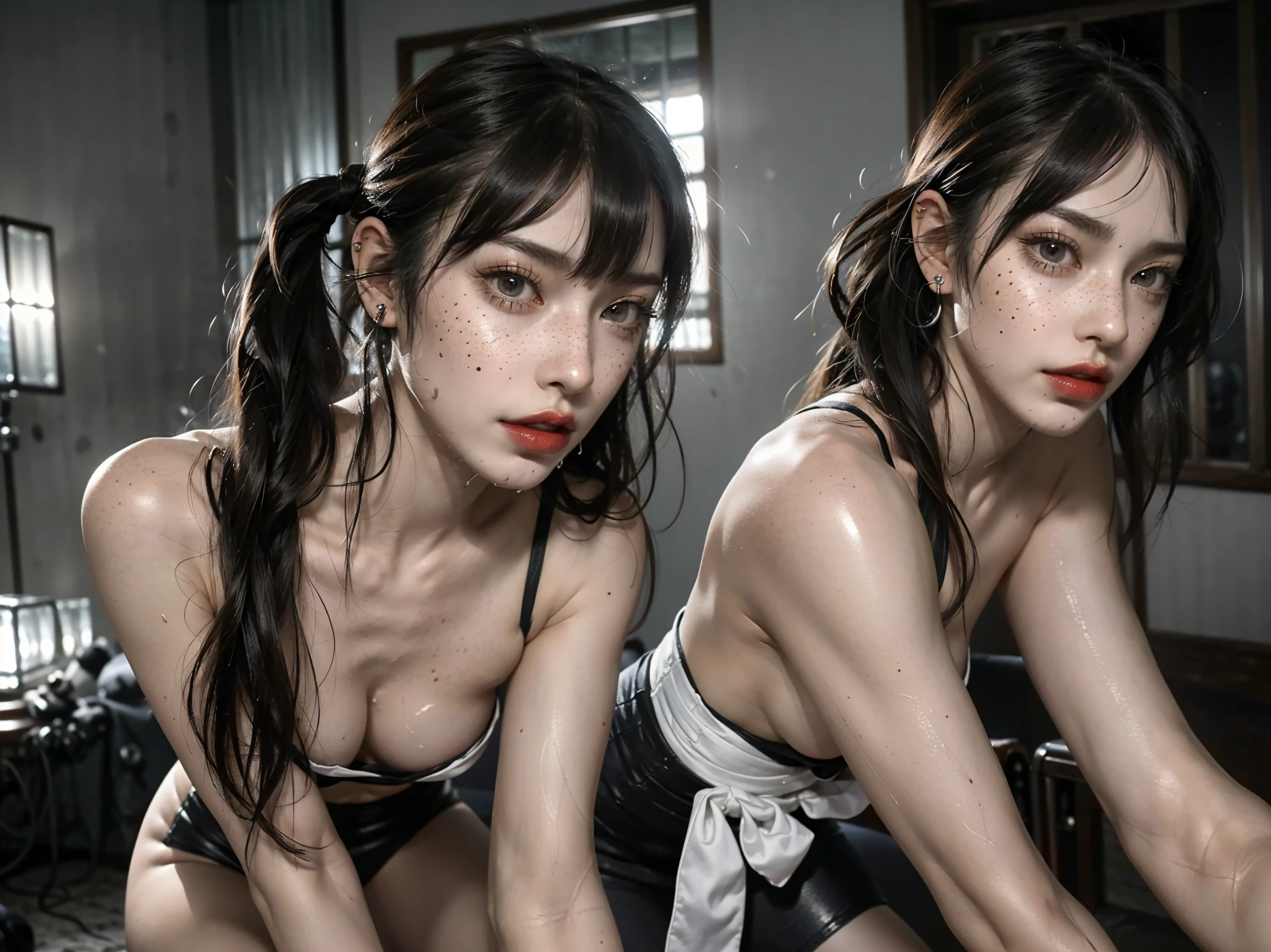 the women want to crush your tiny body with their asses, perfect tight butt, black hair, intense slutty transparent clothes, perfect legs and skinny thighs, tight wet pussy, white dripping cum, ((Perfect eyes and face)), ((closed wet full lips)), ((perfect hands and fingers)), ((( a lot of white cum is dripping out of her pussy))), ((she has a very skinny and toned strong body)), ((makeup)), ((freckles)), ((perfect eyebrows)), ((sharper edges)), ((perfect scary grey eyes)), perfect intimidating face, slut, sadistic, predatory, better detail on her skin, perfect face and strong jawline, perfect full wet lips, sadistic atmosphere, wet sweaty skin, more detail, beautiful intimidating grey eyes, ((beautiful horror)), better lighting, more toned muscles, perfect detail on her intimidating eyes, very tight underwear, ((tight pussy)), (((tighter clothing))), slutty, intense, perfect detail, tight and sexy, ((piercings)), better detail on her bellybutton, skinny, skinny and strong, more skin showing, intense, slutty, freckles, long skinny perfect legs, scary and intense, super sluts, domination, mistress, femdom, future, helpless, powerless, giantess