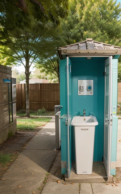 park restroom, There's a sign saying it's under repair.