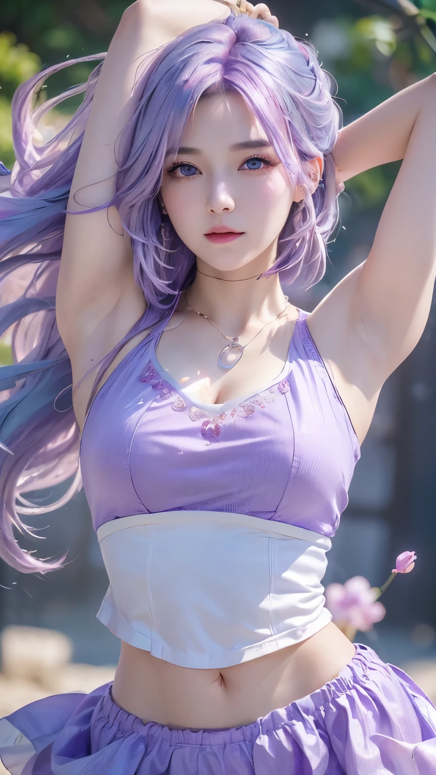 (logo、masterpiece、8k、table top、RAW photo、wonderful、最high quality、Photorealistic and hvery detailed CG integrated 8k wallpaper、high quality、very detailed、Narrative poem、particle effects、dynamic effects、written boundary depth、cinematic light、Lens flare、ray tracing)、fantasy、 (1 beautiful woman、light purple hair、beautiful face、real face、beautiful detailed eyes、beautiful skin、woman dancing gracefully:1.7、woman dancing gracefully:1.7)、Hair flutters in Wind、hair bouncey hair dances in the wind、hair jump、halter neck、white leather pants、white leather jacket、silver earrings、night、Wind、darkness、grassland、vast land、Wonderful views、Beautiful natural wind scenery、Night Sky、Wind、cherry blossoms、cherry blossomsの花びらが舞っている、SakuraFubuki、falling petals