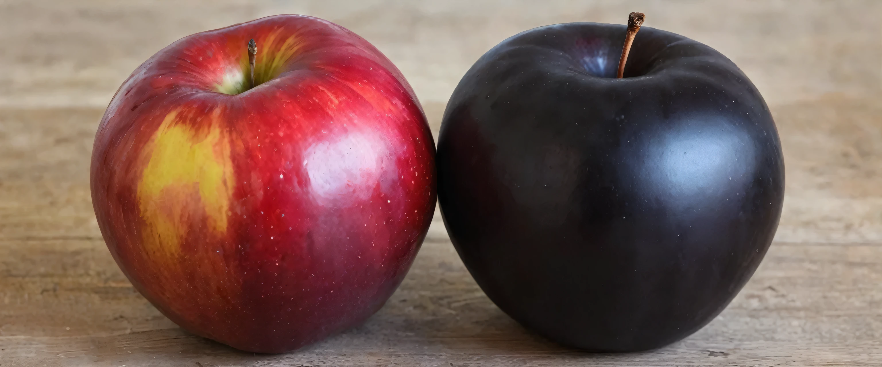 manzana negra solo mitad