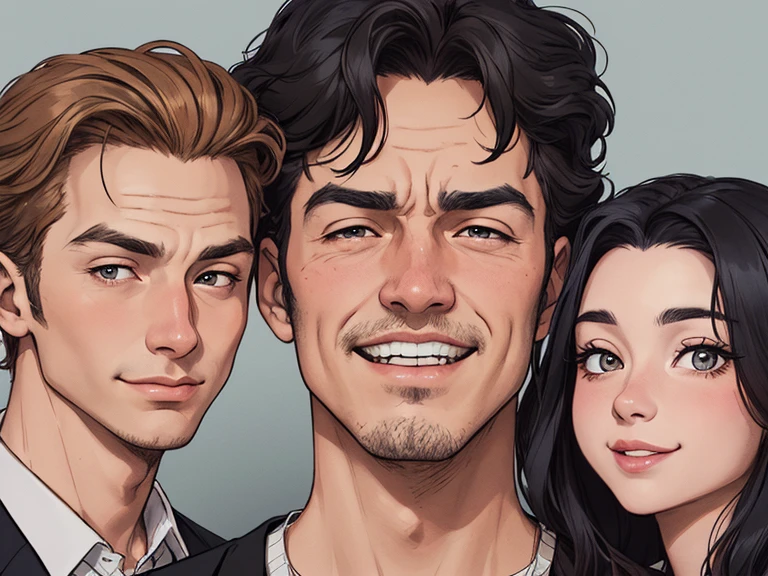 um close up de um desenho animado de um grupo de pessoas, retrato de family, by Cesar Andrade Faini, por Olivia De Berardini, caricatura, em estilo cartoon, retrato de alta qualidade, by Camilo Egas, por Samuel Silva, retrato nft, por Rosa Henriques, in digital illustration style, retrato colorido, by Felipe Seadethere are many people together in a group, retrato nft, a grupo de pessoas, grupo de pessoas, family, by Matteo Pérez, family portrait, por Barron Storey, camaradagem, por Brian Thomas, retrato de grupo, por Sam Dillemans, high resolution, por Luis Molinari, diversas idades, Satoshi, Pessoas bonitas