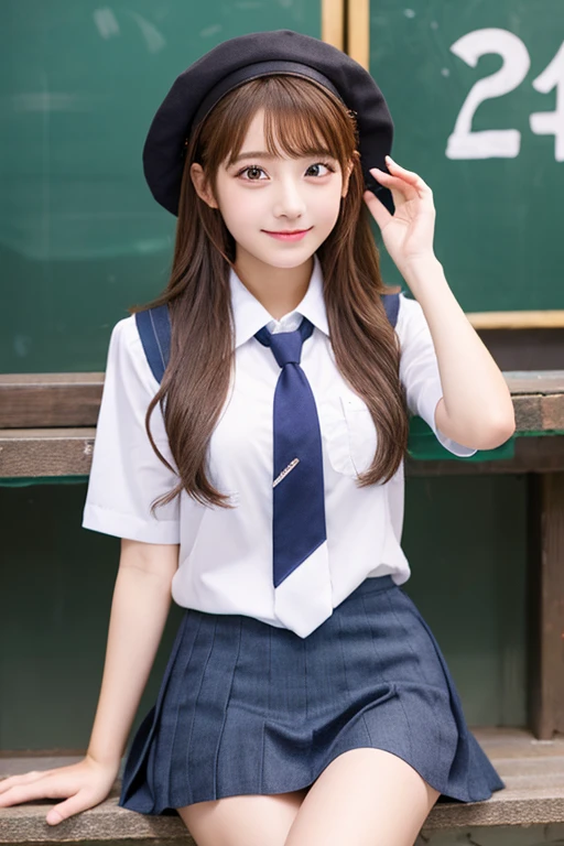 Cute Girls、Idol、Schoolgirl uniform、mini skirt、sit