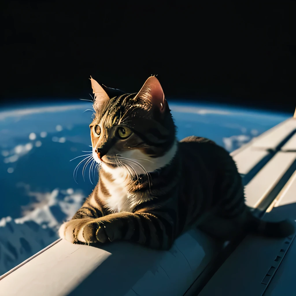 TOP quality,8K, masterpiece, (realistic:1.2), (cat:1.2), (space:1.3),