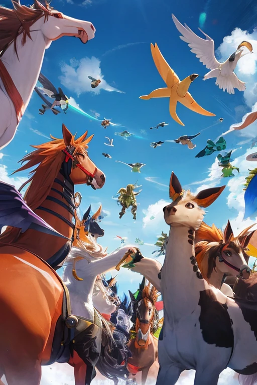animal illustrations,mixed species,different kinds of animals,various species,diverse animals,digimon evolution,Ultimate Evolution,perfect body,ultimate body,horse,There is personification,digimon evolution,Ultimate Evolution,perfect body,ultimate body,UFO,有horse,There is personification