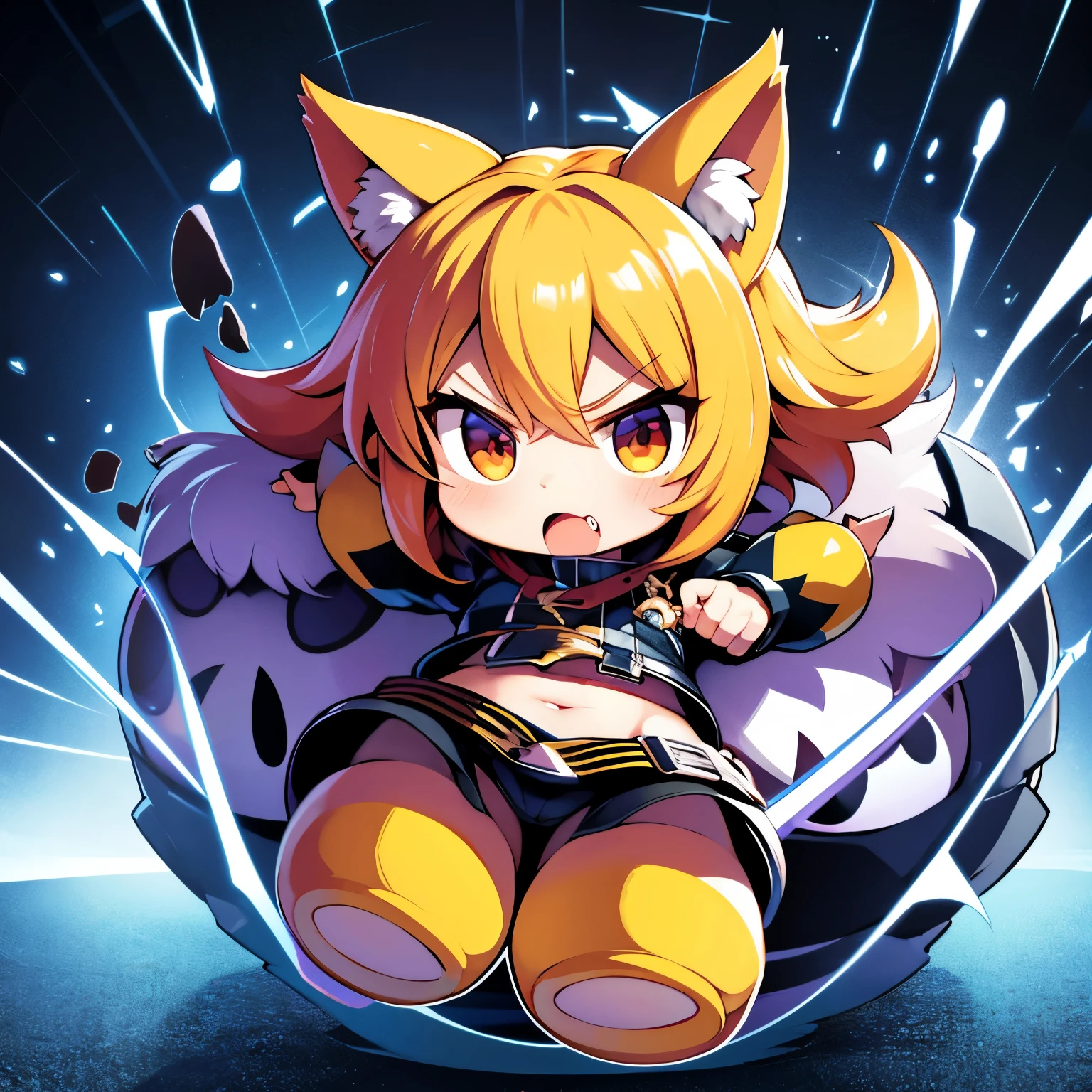 chibi, best quality, masterpiece, angry and puffy chibi, super deformed