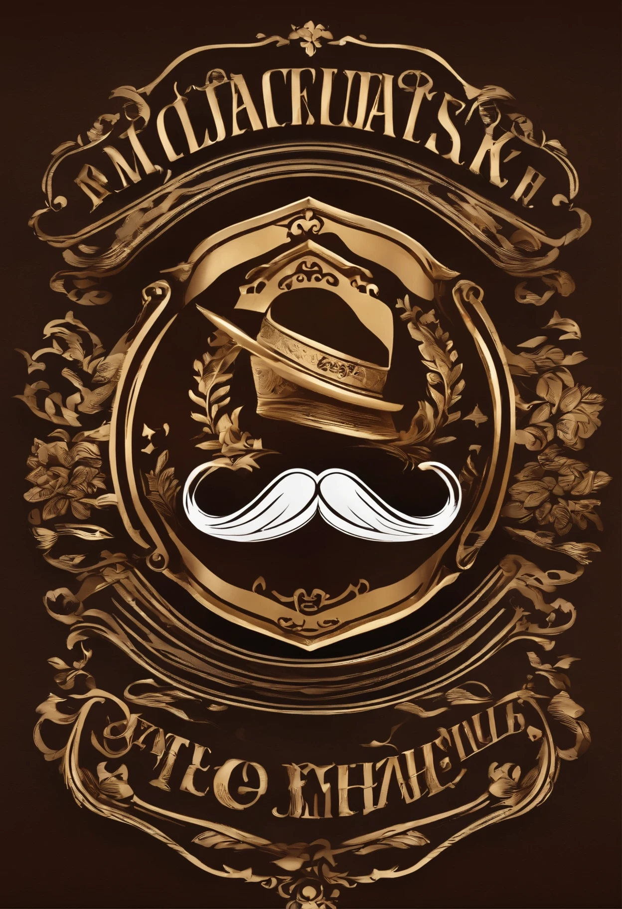 Logo for a food brand related to the emblem of a mustache for the gourmet food brand in excellent quality spectacular designer well detailed modern of excellent quality Full HD 9k and natural lighting