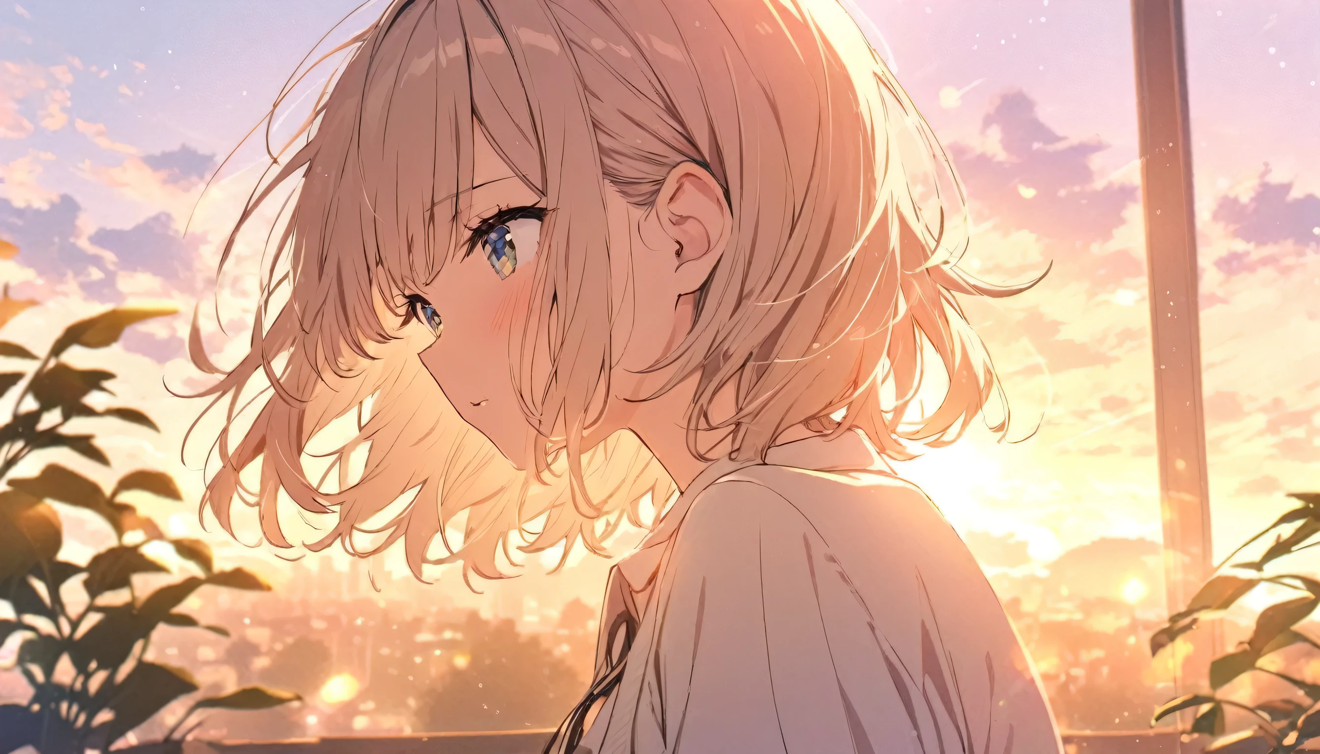 girl, 1 person, Bright atmosphere, Stylish background, morning