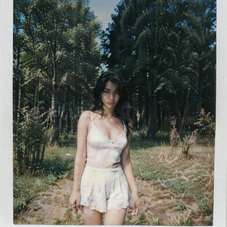 Last summer vacation, old photos, Couple Photo, polaroid photo, film grain, white frame