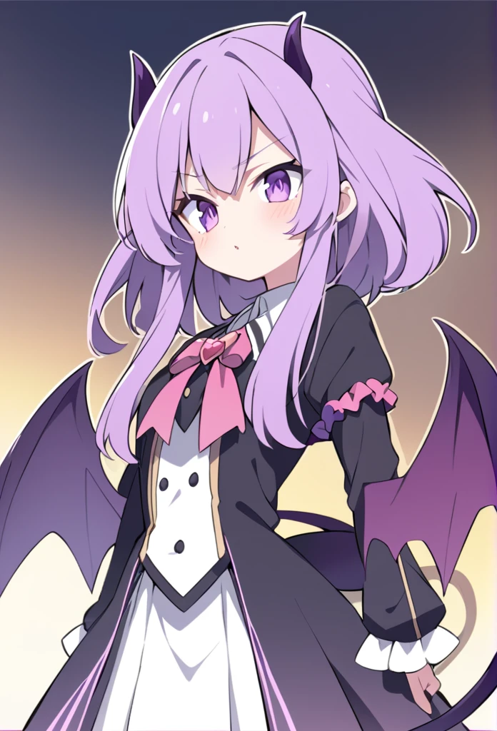 Complete Vampirewings Peeled purple simple style color Demon girl hay horns anime 2d hair purple-pink small eyes Boku no hero posecompleta tail Boku no hero costume Boku no hero style with adult appearance 