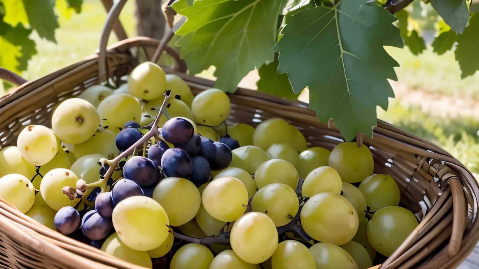 High definition photos、Chardonnay、Vineyards、4K quality、Bright sunlight、Grapes close up、harvest