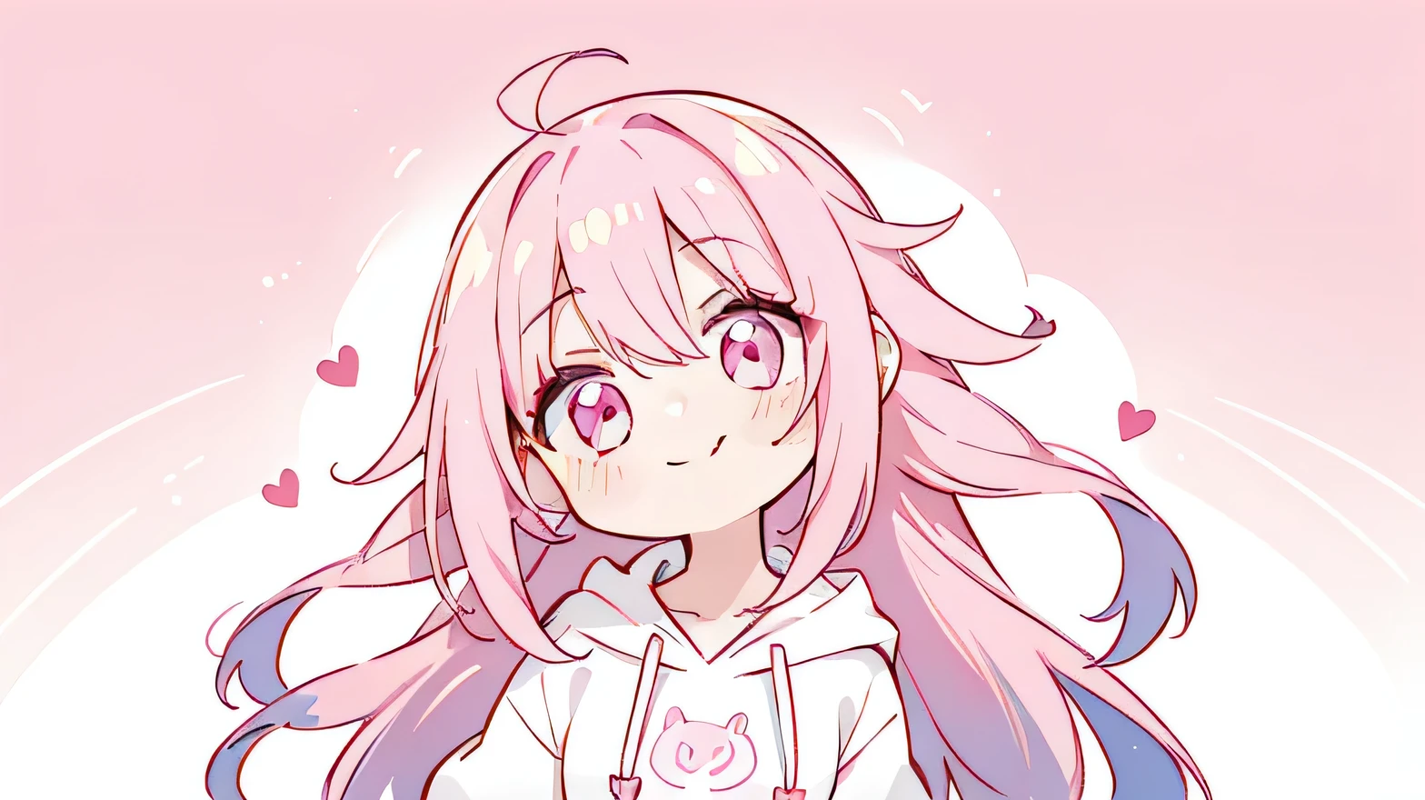 (Very bright:1.1), pink background, [1 girl:7], (head tilt:1.2),smile, pink hair, layered hair, pink Eyes, hoodiei, ([sketch|watercolor \(Moderate\)]:1.15), (Inkblot:1.1), (pale:1.2), vector trace, Gradient Blending, look back, Bright colors,((colorful)), heart, That&#39;s very detailed, Complex, (Extremely low contrast:1.4)