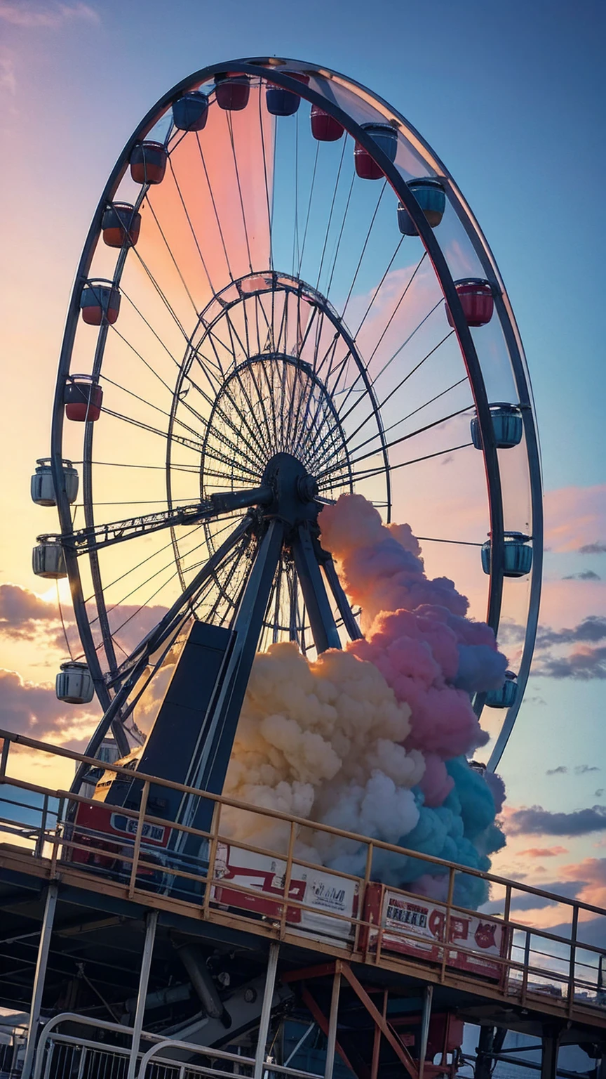 8 color clouds,A little bit of the Ferris wheel leaked