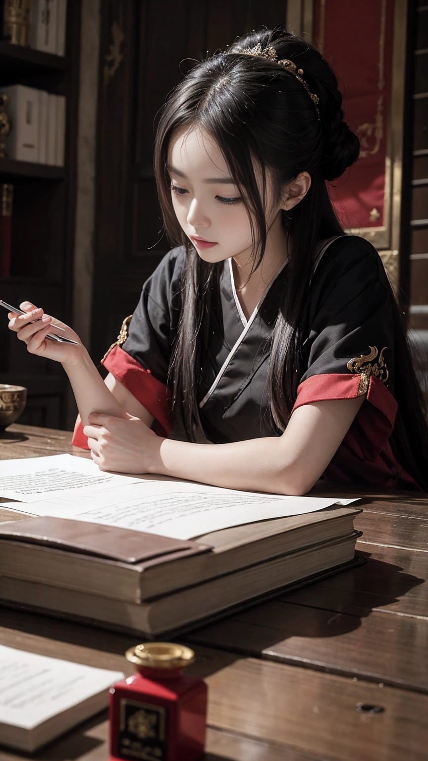 Qinse in the palace,The scent of ink,Talent is rare in the world