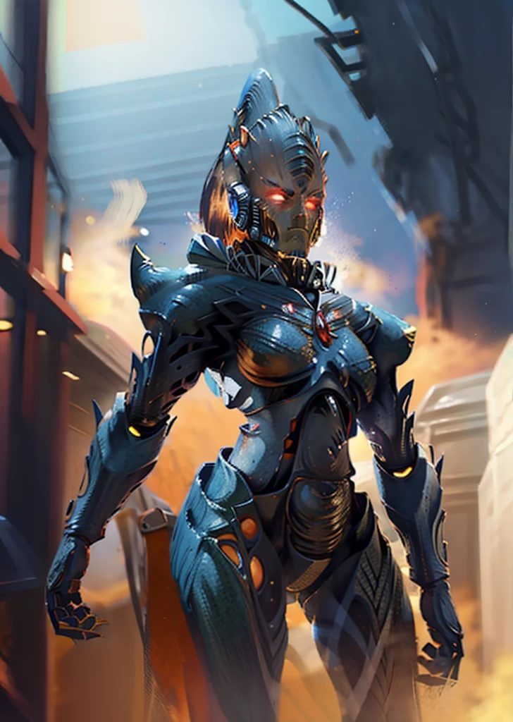 (1girl, solo) (digital) ( in detailed well, (power armor)) , best quality, (aeldari, armor) 