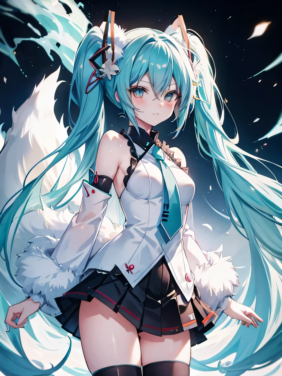 Miku hatsune,kitsune, zorra, furry girl, alta definicion, orejas de kitsune, furry tail