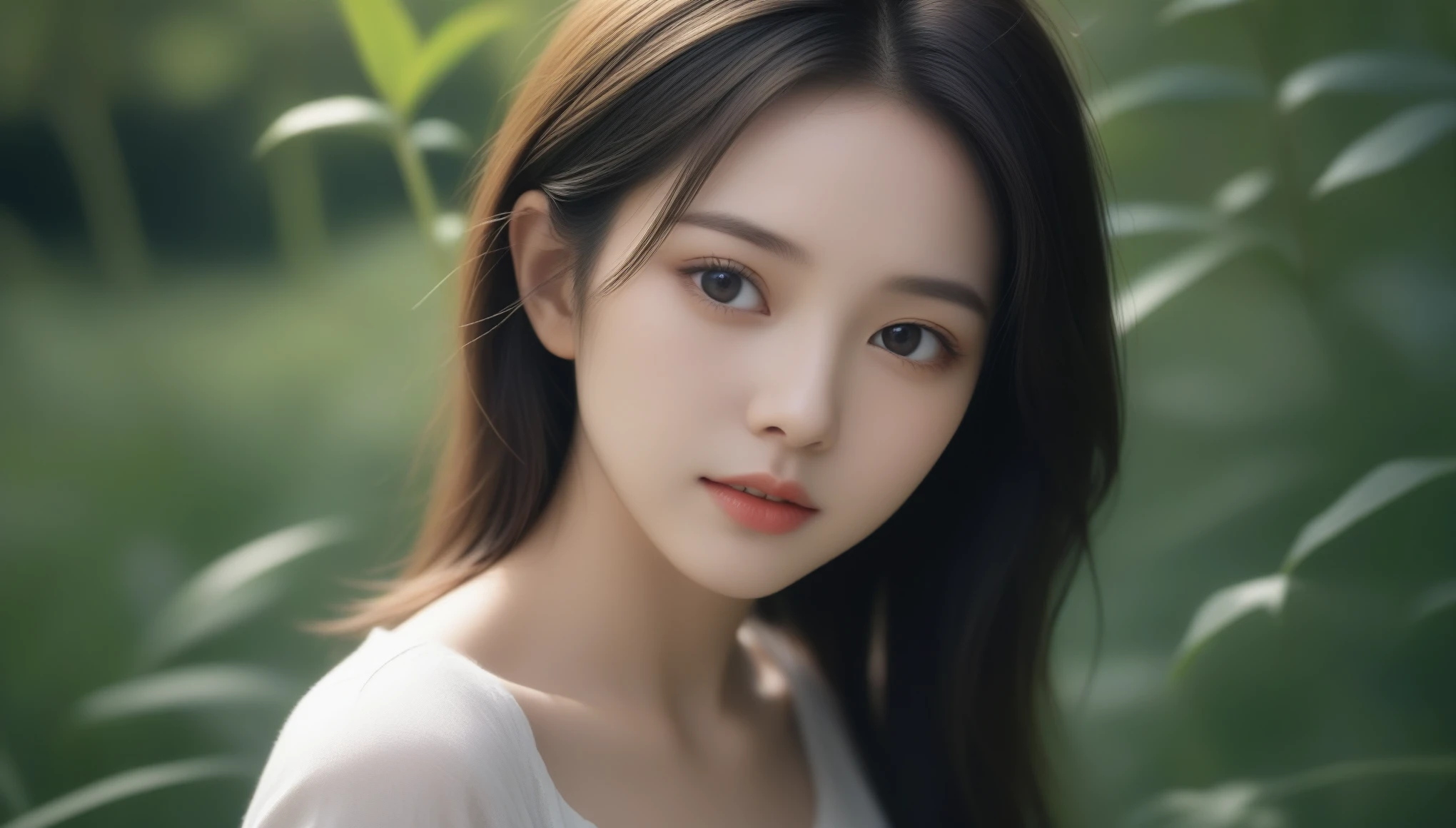 8k, 超High resolution, highest quality, masterpiece, Surreal, photograph, 1 girl, (16 years old:1.3), pretty girl, Cute Face, Beautiful eyes in every detail, 細かくdetailedに,masterpiece,Japan Female Announcer, Green grassland,With a brave look, Behind her, a green forest spreads out、Beyond that, Mountains in the distance々stands tall、((Anatomically correct)),((Good composition)), ((Good perspective)),((masterpiece)), ( ( detailed outline)),((extremely detailed)),((Digital Art)), ((well-proportioned body)), High resolution, High resolution, Full definition, Full resolution, detailed face, 4K,High resolution, sharp,perfection,depth,with depth,Sharp focus,Depth of Field Dynamic Pose、 Sexy pose、See through 、Looking at the audience、beauty,Long neck、Laugh a little、Please close your mouth and laugh、(((Ideal body type))),A-cup small breasts :2,、Portraiture:2、perfectionな解剖学、鮮明なdetailed、detailed、Surreal、Light and shadow,Strong light,Fashion magazine cover,Thin lips