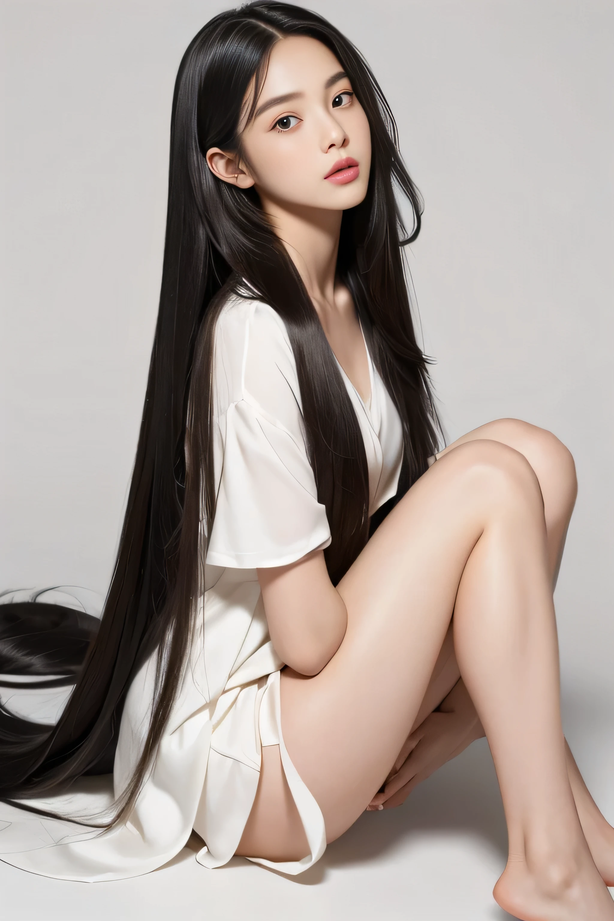 (Upper Body Shot:1.1) (She is in a random sitting pose) ((highest quality)), ((masterpiece)), (Familiar), (Get used to it) (Reaches up to the kneeVery long hair highest quality Highest detail Reaches up to the knee、Very long hair that lasts forever:1.3 Flowing hair 私ncredibly straight hair Very shiny and thick hair Abnormally long hair that lasts forever Flowing Hair on both ends long hair up to the knees:1.2 long hair up to the knees:1.2 Thick and shiny hair Very free hair Abnormally long hair!!!!! Beautiful silky hair Beautiful and shiny hair Beautiful and shiny hair Beautiful silky hair Hair that grows to the knees Very very, Very long hair!!!!! Very very, Very long hair!!!!!) (highest quality The best ultra-fine Reaches up to the knee、Very long hair that lasts forever Flowing hair!!!!! Very shiny and thick hair Abnormally long hair that lasts forever!!!!! Flowing Hair on both ends!!!!! long hair up to the knees:1.2 long hair up to the knees:1.2 Thick and shiny hair Very free hair Abnormally long hair!!!!! Beautiful silky hair Super long hair down to the knees Beautiful and shiny hair Beautiful and shiny hair Beautiful silky hair Hair that grows to the knees Very very, Very long hair!!!!! Very very, Very long hair!!!!!) (She is the most beautiful 18-year-old hair model in Japan.....) Perfect Woman'face (She has a typical Japanese build and skin color..., Her skin is very high quality and ultra high definition.、very beautiful and glowing skin) (She is photographed against a white wall:2.Standing in front of 0 in a random pose) (Her face is long, Eyes and nose)(She achieved her sexy look with the help of a professional makeup artist.。... Lipstick is natural red The eyeliner is a beautiful black) (Her hair is pitch black) (Surreal photos by professional photographers :1.2) (She is wearing a beautiful blue silk camisole dress. :1.2) ((Her bangs are neatly trimmed and straight down.:1.3)) (She has a typical Japanese build and skin color Her skin is very delicate and sensitive..、and、Such beautiful and radiant skin) (Her face is long, Small eyes and nose.、Narrow-mouthed and the most beautiful) ((Rich 1.4)) (Extremely detailed 8K) (Ultra-fine skin texture 1.4) (Actual, Vibrant:1.4), Sharp focus:1.2、Beautiful woman:1.4 Dynamic Lighting (Genuine RAW photos taken by professional photographers) very beautiful and glowing skin) (Big Breasts:1.5) (Her face is long, Eyes and nose) Lipstick is natural red The eyeliner is a beautiful black) (Her hair is pitch black) (Surreal photos by professional photographers)
