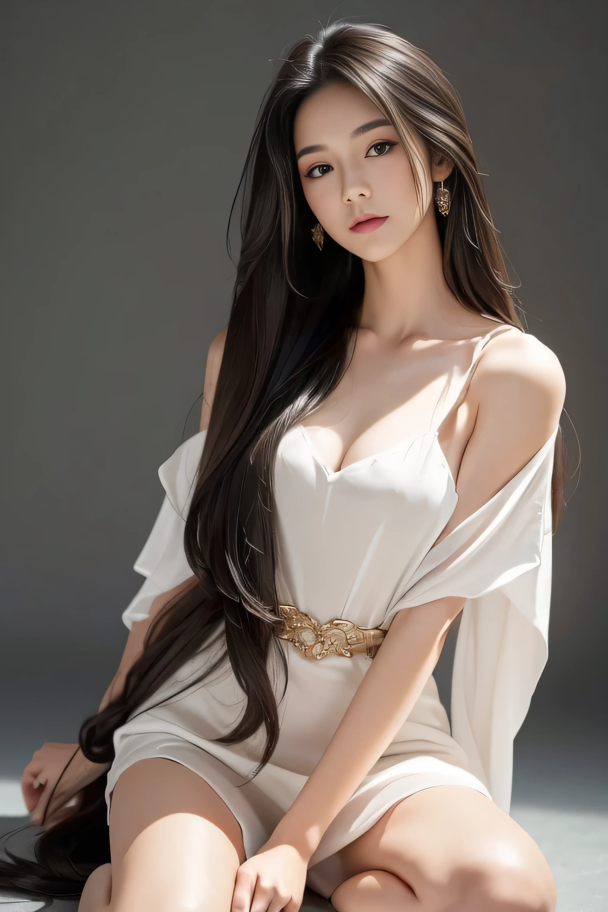 (Upper Body Shot:1.1) (She is in a random sitting pose) ((highest quality)), ((masterpiece)), (Familiar), (Get used to it) (Reaches up to the kneeVery long hair highest quality Highest detail Reaches up to the knee、Very long hair that lasts forever:1.3 Flowing hair 私ncredibly straight hair Very shiny and thick hair Abnormally long hair that lasts forever Flowing Hair on both ends long hair up to the knees:1.2 long hair up to the knees:1.2 Thick and shiny hair Very free hair Abnormally long hair!!!!! Beautiful silky hair Beautiful and shiny hair Beautiful and shiny hair Beautiful silky hair Hair that grows to the knees Very very, Very long hair!!!!! Very very, Very long hair!!!!!) (highest quality The best ultra-fine Reaches up to the knee、Very long hair that lasts forever Flowing hair!!!!! Very shiny and thick hair Abnormally long hair that lasts forever!!!!! Flowing Hair on both ends!!!!! long hair up to the knees:1.2 long hair up to the knees:1.2 Thick and shiny hair Very free hair Abnormally long hair!!!!! Beautiful silky hair Super long hair down to the knees Beautiful and shiny hair Beautiful and shiny hair Beautiful silky hair Hair that grows to the knees Very very, Very long hair!!!!! Very very, Very long hair!!!!!) (She is the most beautiful 18-year-old hair model in Japan.....) Perfect Woman'face (She has a typical Japanese build and skin color..., Her skin is very high quality and ultra high definition.、very beautiful and glowing skin) (She is photographed against a white wall:2.Standing in front of 0 in a random pose) (Her face is long, Eyes and nose)(She achieved her sexy look with the help of a professional makeup artist.。... Lipstick is natural red The eyeliner is a beautiful black) (Her hair is pitch black) (Surreal photos by professional photographers :1.2) (She is wearing a beautiful blue silk camisole dress. :1.2) ((Her bangs are neatly trimmed and straight down.:1.3)) (She has a typical Japanese build and skin color Her skin is very delicate and sensitive..、and、Such beautiful and radiant skin) (Her face is long, Small eyes and nose.、Narrow-mouthed and the most beautiful) ((Rich 1.4)) (Extremely detailed 8K) (Ultra-fine skin texture 1.4) (Actual, Vibrant:1.4), Sharp focus:1.2、Beautiful woman:1.4 Dynamic Lighting (Genuine RAW photos taken by professional photographers) very beautiful and glowing skin) (Big Breasts:1.5) (Her face is long, Eyes and nose) Lipstick is natural red The eyeliner is a beautiful black) (Her hair is pitch black) (Surreal photos by professional photographers)
