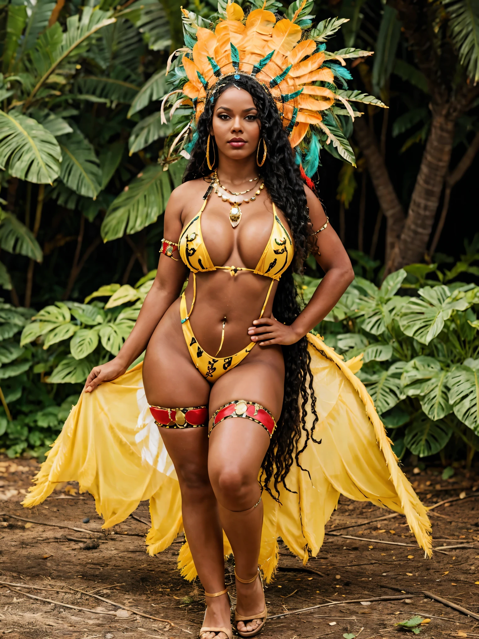 rosiane {big tits}, bzccostume, headdress, full body shot